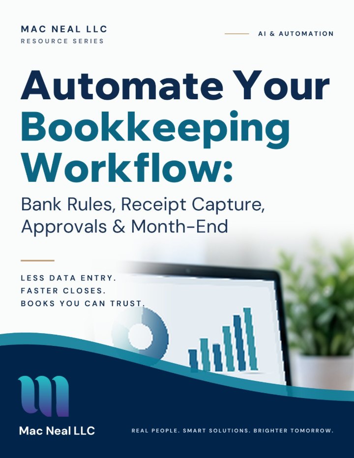 Cover of the guide Automate Your Bookkeeping Workflow: Bank Rules, Receipt Capture, Approvals & Month-End
