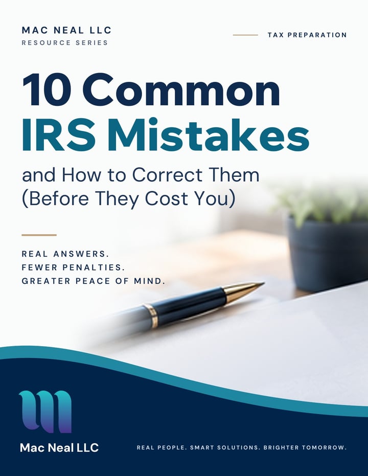 Cover of the guide 10 Common IRS Mistakes and How to Correct Them (Before They Cost You)