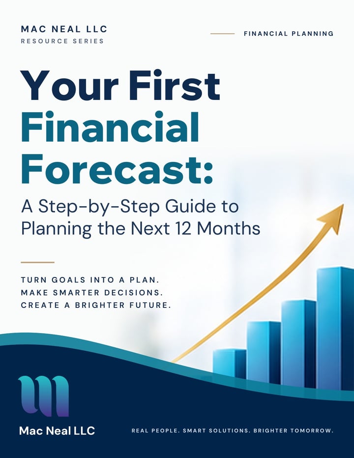 Cover of the guide Your First Financial Forecast: A Step-by-Step Guide to Planning the Next 12 Months