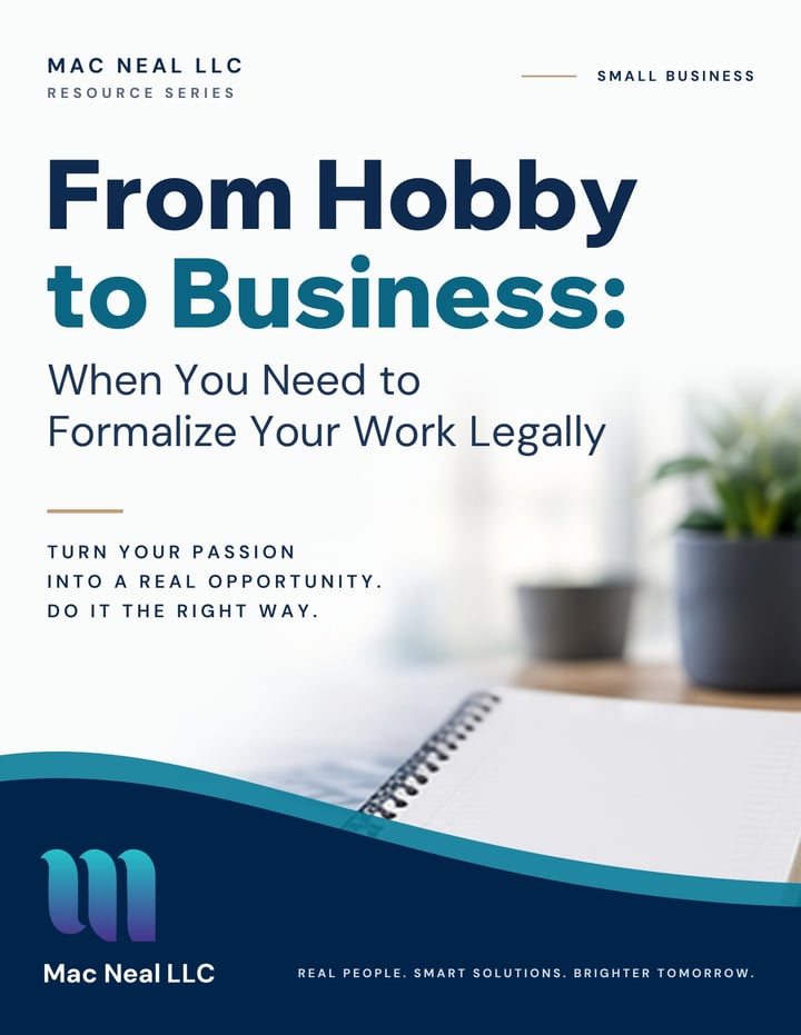 Cover of the guide From Hobby to Business: When You Need to Formalize Your Work Legally